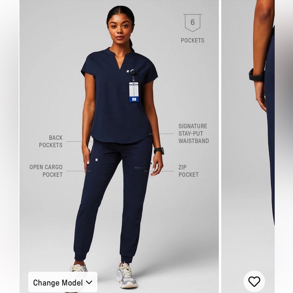 Fabletics Scrubs On Call Joggers Navy - Picture 3 of 10